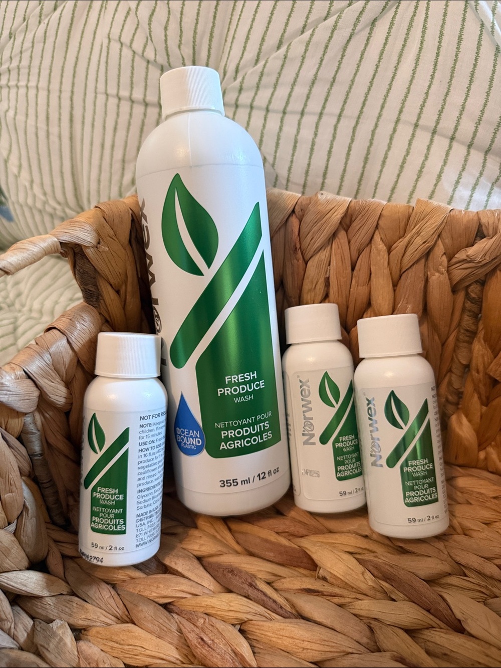 Norwex Fresh Produce Wash (1) 12 fl oz, (3) 2 fl oz UNOPENED